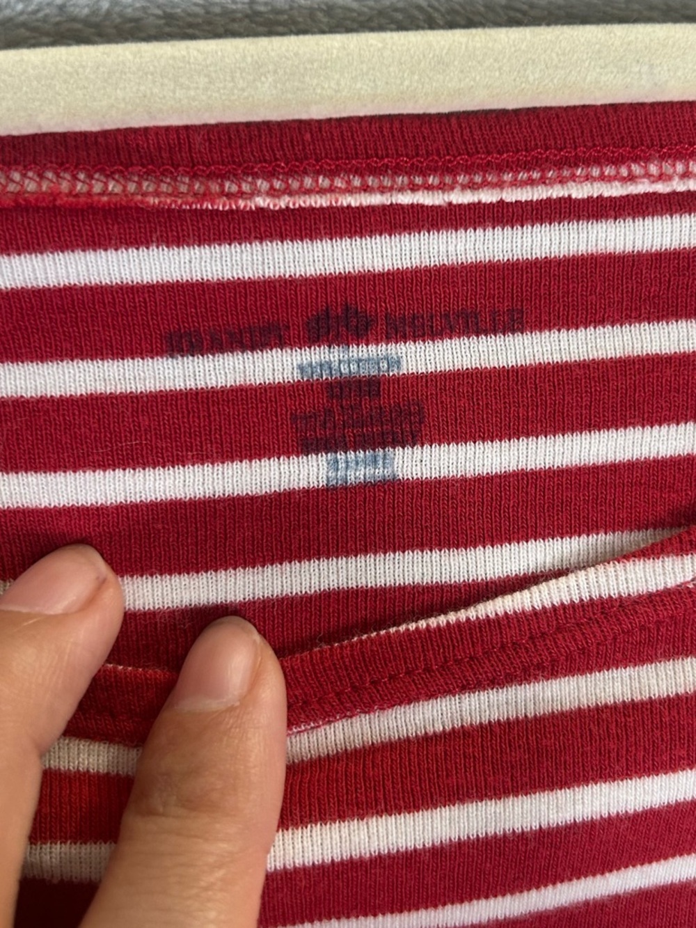 Brandy Melville Red and White Striped Long Sleeve Tee - Picture 2 of 7